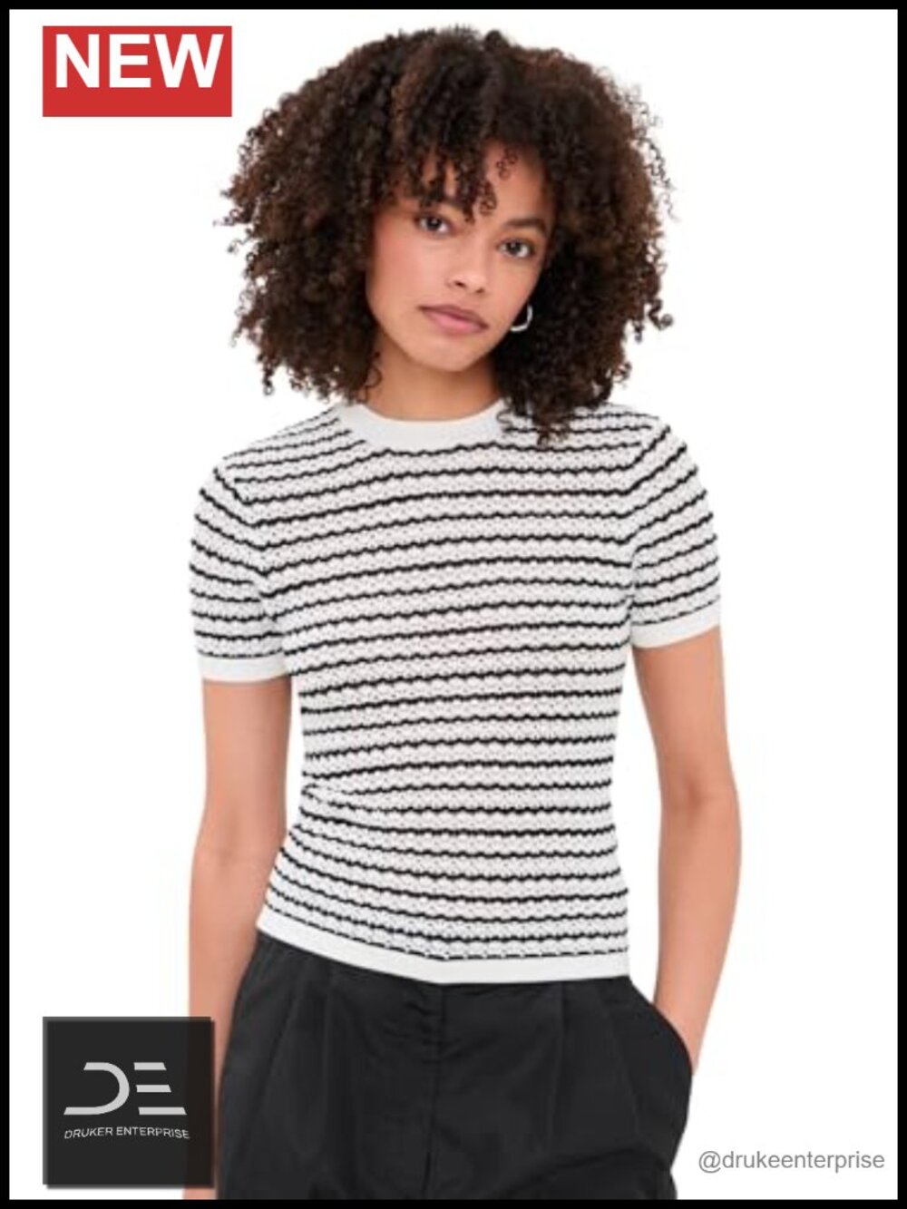 Crochet Baby Tee Short Sleeve Fitted Striped Pull On